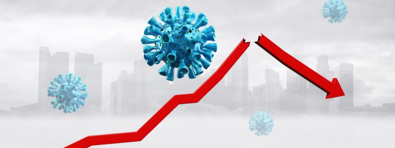 World economy and corona virus concept. The impact of coronavirus on the stock exchange.