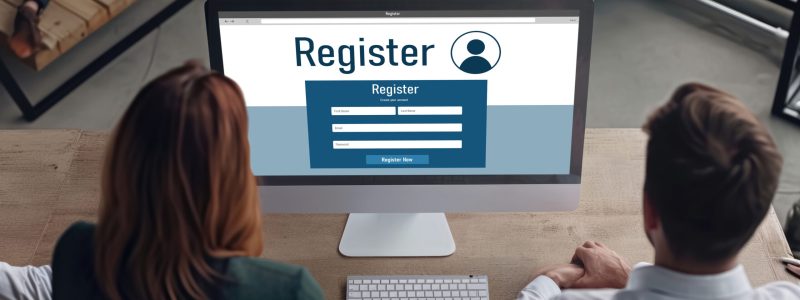 Online registration form for brisk form filling on the internet website